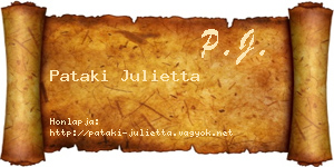 Pataki Julietta névjegykártya